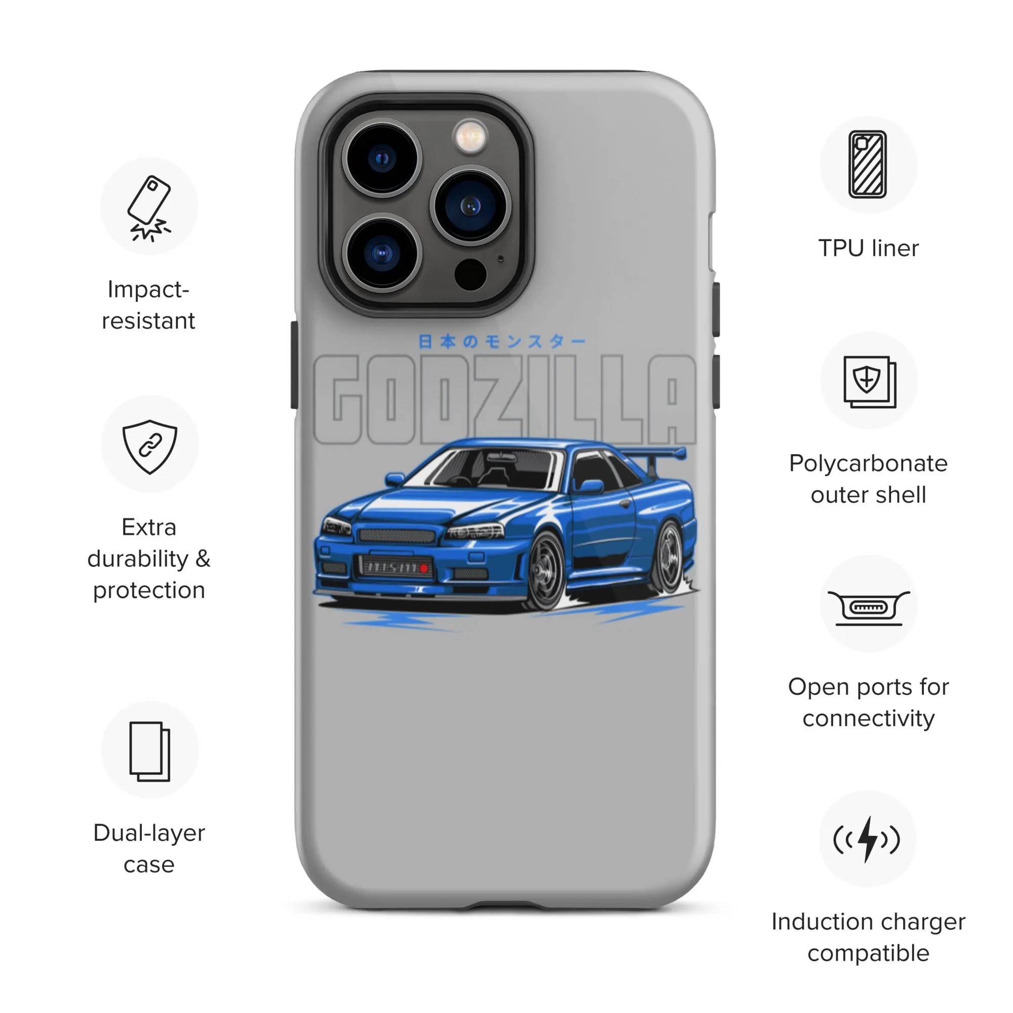 R34 Godzilla Premium Car Culture iPhone Case