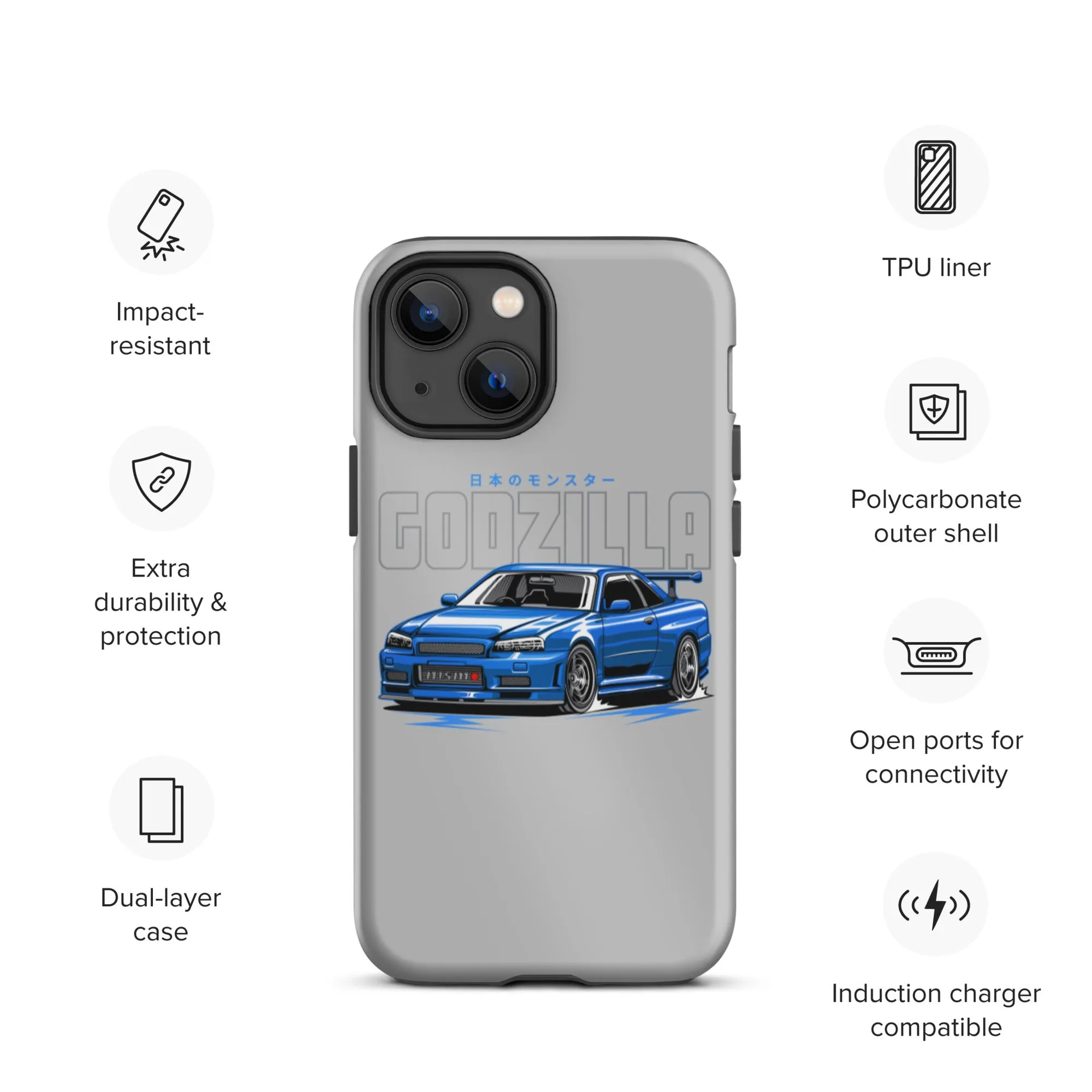 R34 Godzilla Premium Car Culture iPhone Case