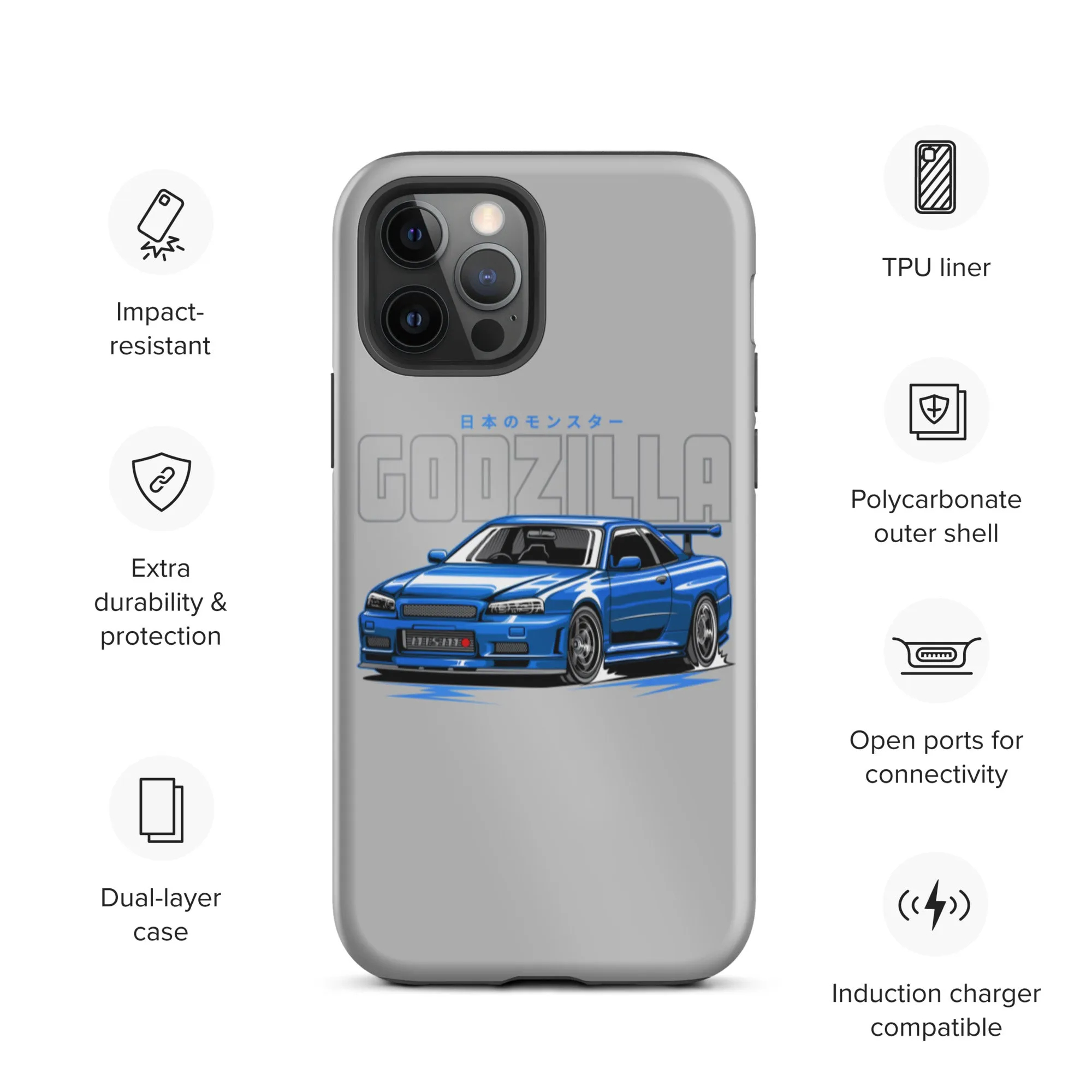 R34 Godzilla Premium Car Culture iPhone Case