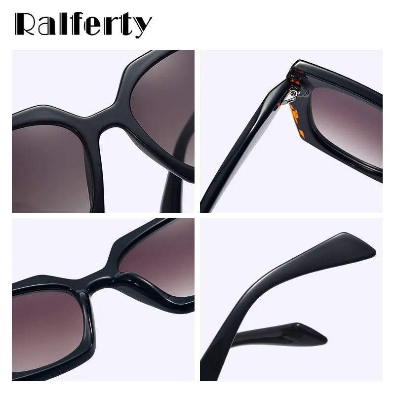 Ralferty Women's Full Rim Square Cat Eye Acetate Polarized Sunglasses F95324