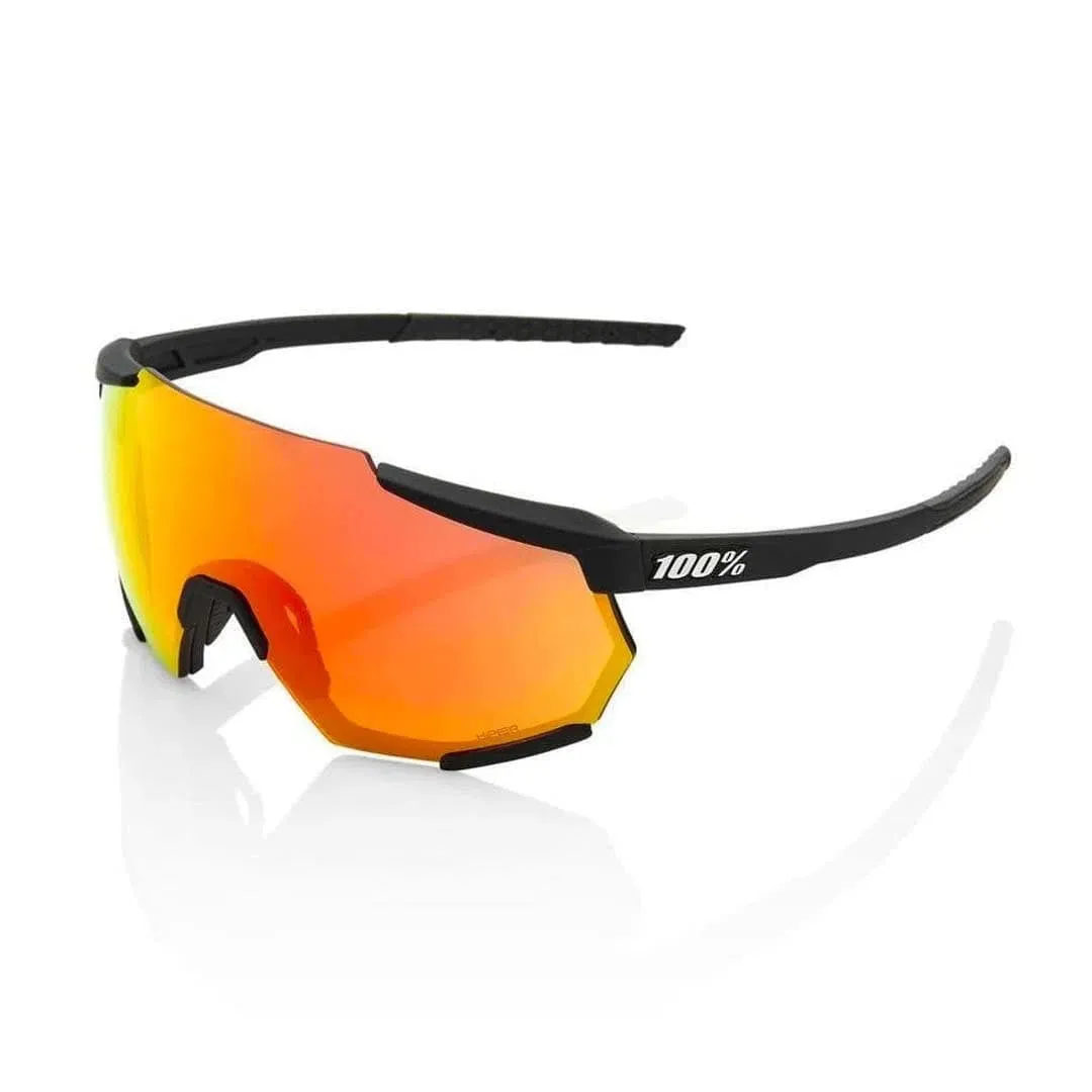 RIDE 100% Eyewear Racetrap - Soft Tact Black Hiper Red Multilayer Mirror Lens