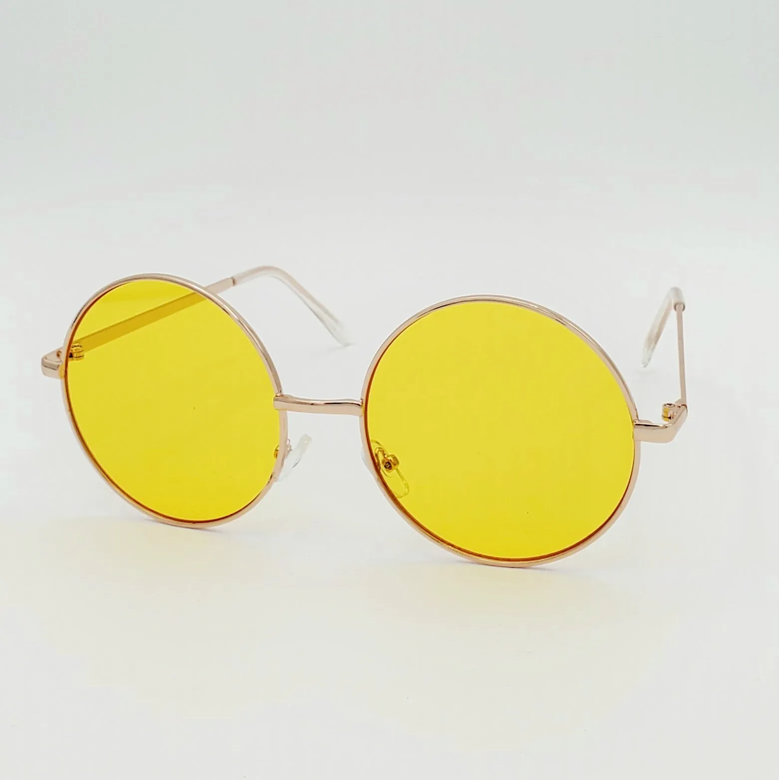 Round 2 1/4” Metal Frame Sunglasses - Yellow