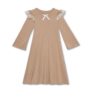 SARA - GIRLS NIGHTDRESS IN CAPPUCCINO