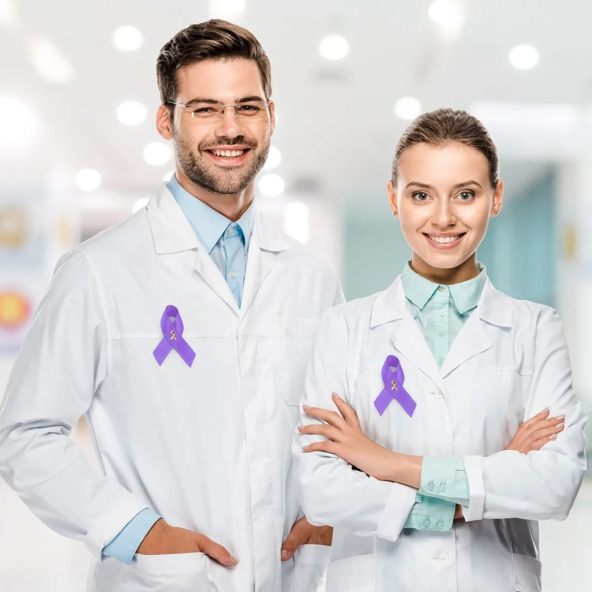 Satin Purple Ribbon Awareness Pins