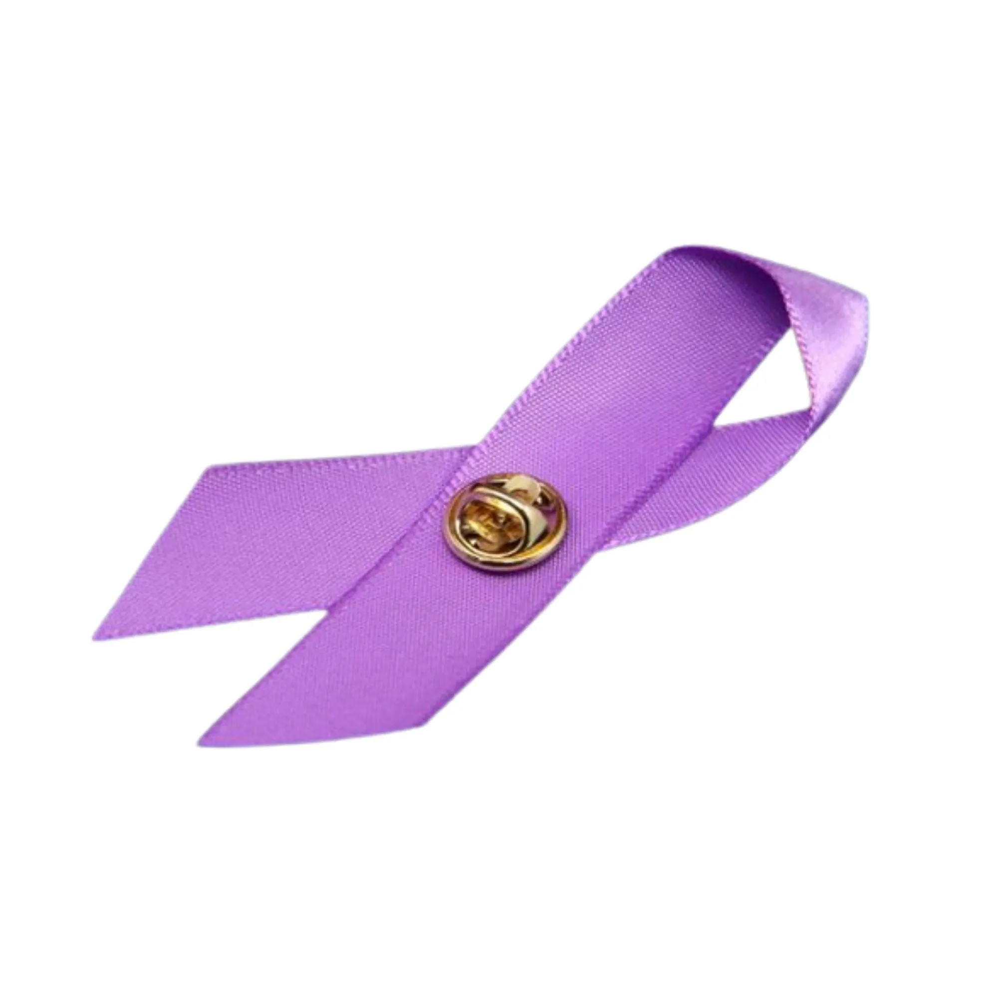 Satin Purple Ribbon Awareness Pins