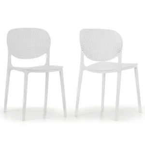 Set of 2 Balin White Plastic Dining Chairs