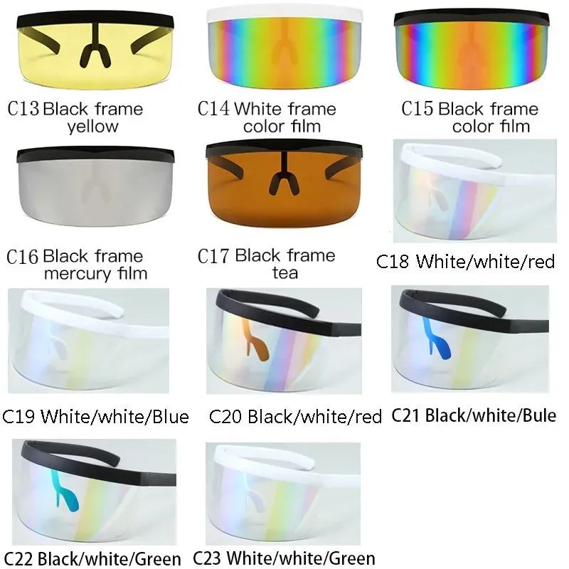 Shield Visor Sunglasses - Retro/Futuristic/Punk Eyewear Cosplay Sun Glasses