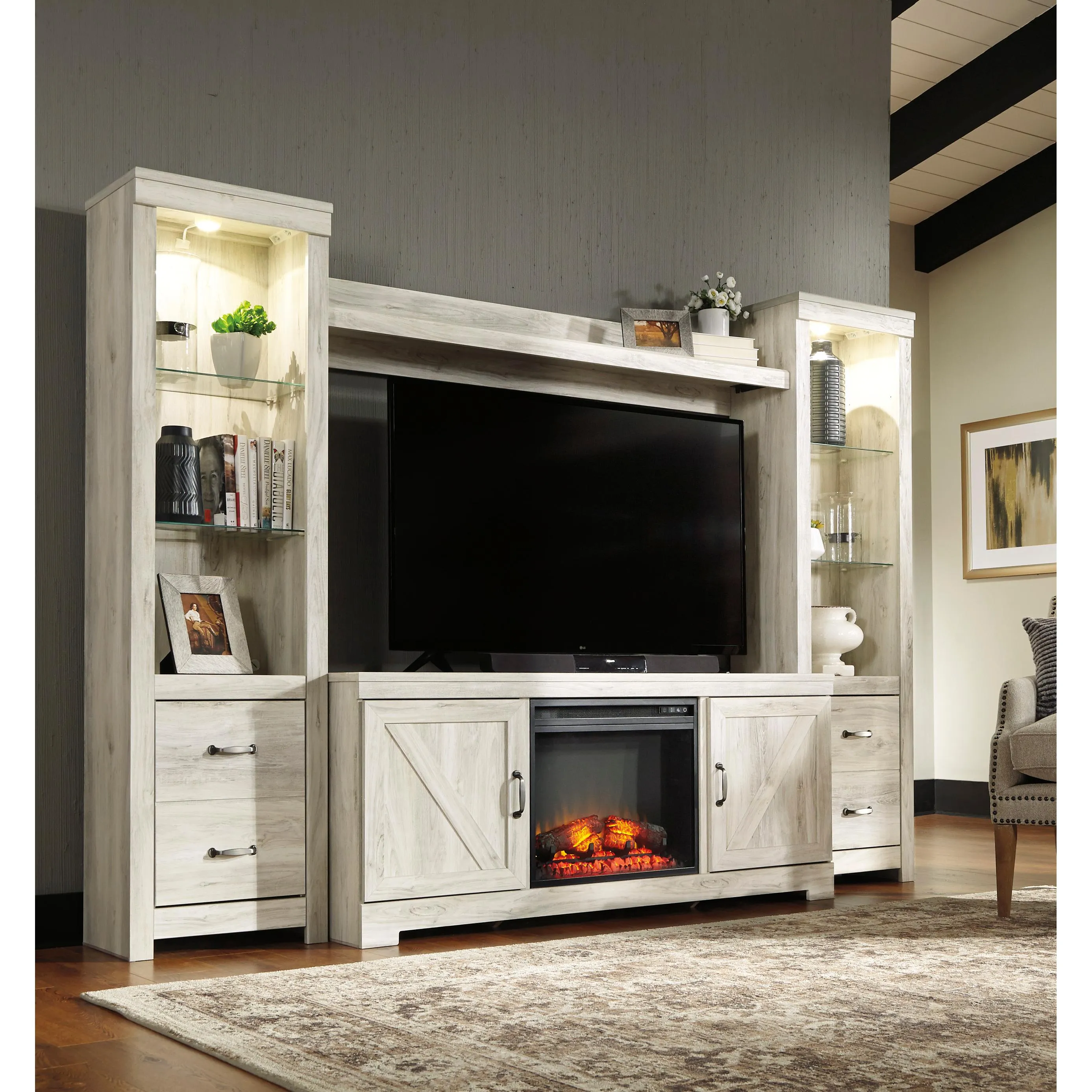 Signature Design by Ashley Bellaby W331W2 4 pc Entertainment Center