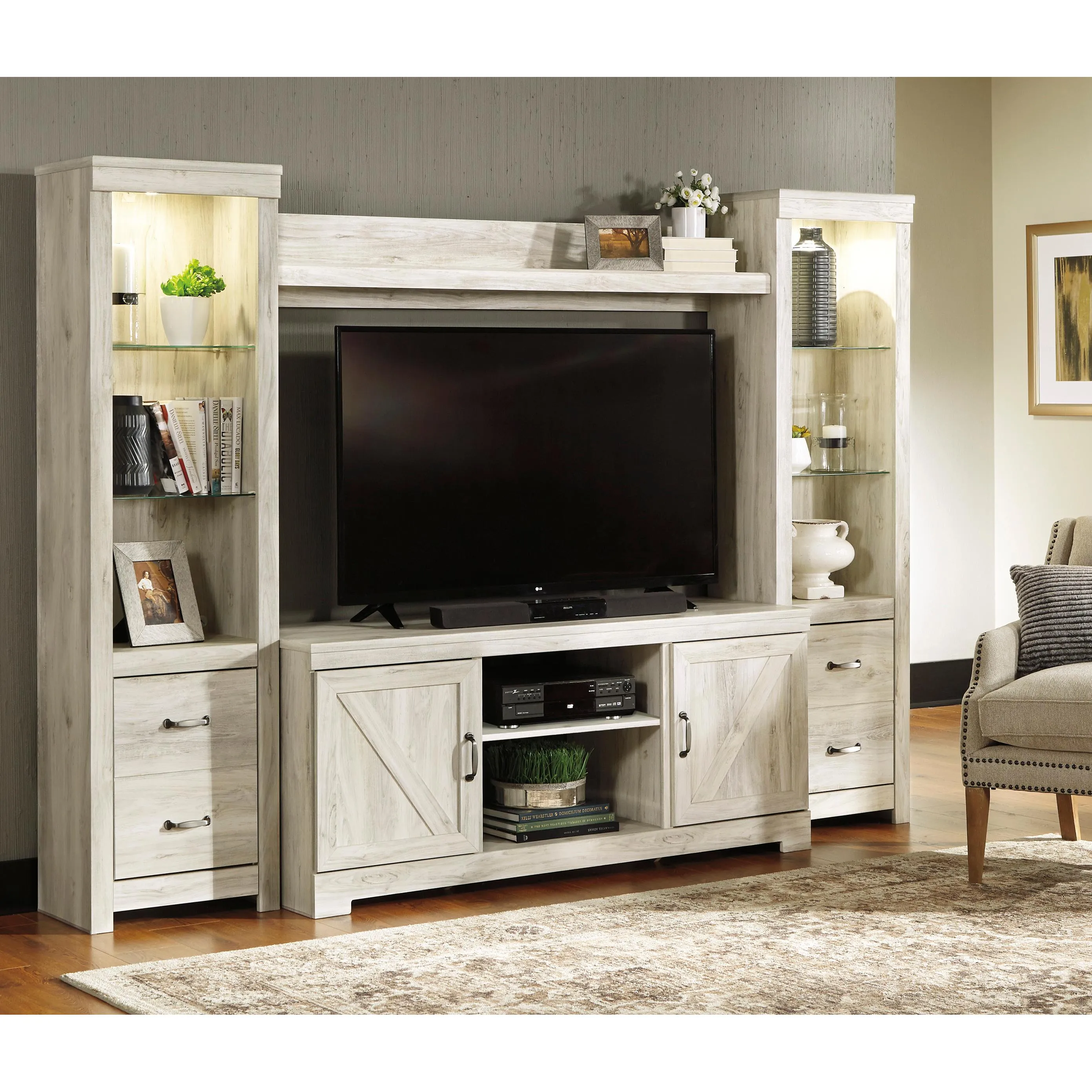 Signature Design by Ashley Bellaby W331W2 4 pc Entertainment Center