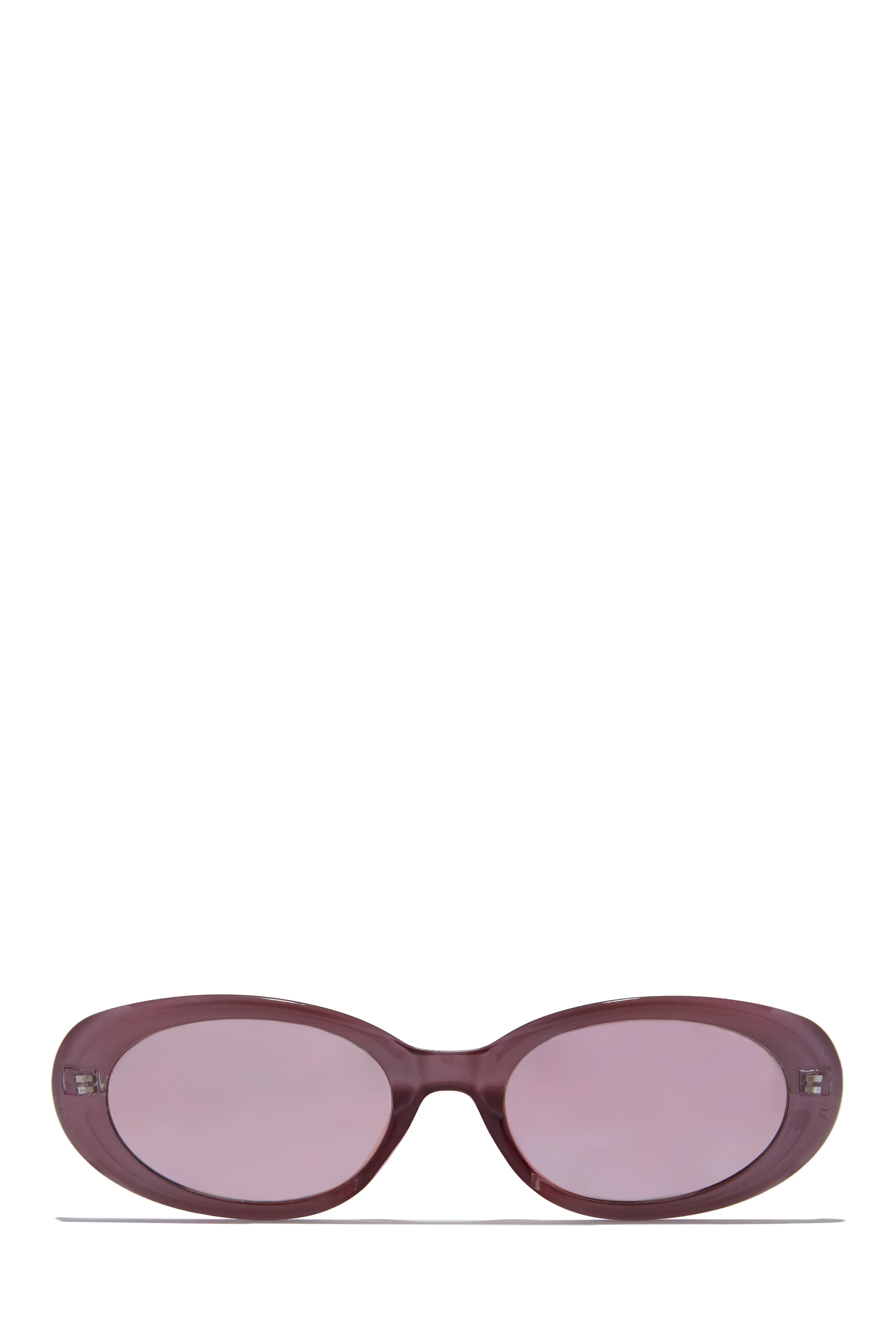 Skyline Views Oval Shaped Sunglasses - Clear/ Pink