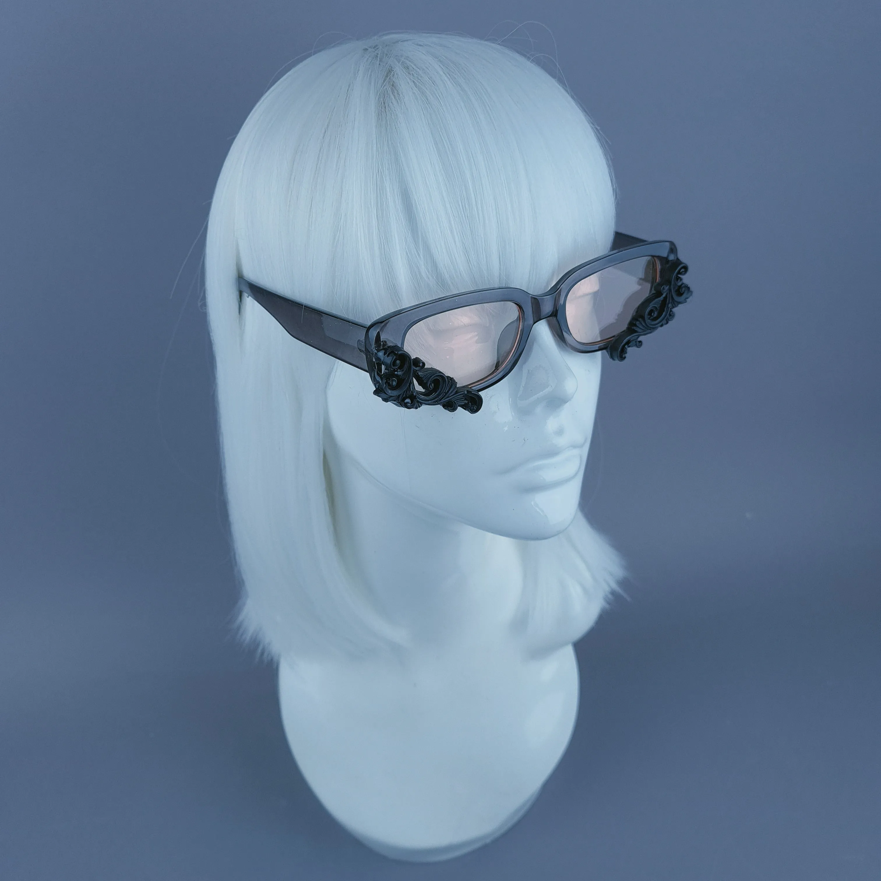 Square Grey Jelly Filigree Sunglasses