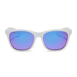 STORM - MATTE WHITE   PURPLE MIRROR   POLARIZED SUNGLASSES