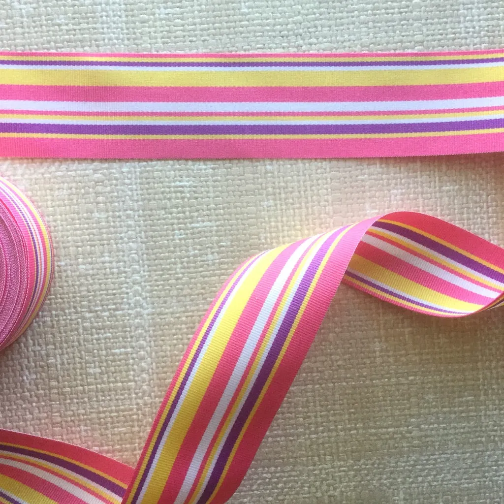 Striped Grosgrain Ribbon - Multiple Colorways