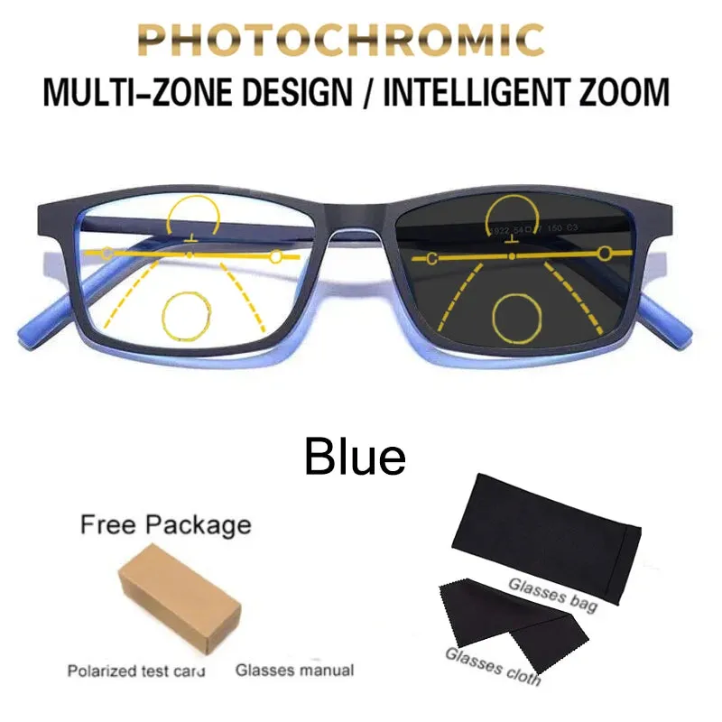 Titanium Progressive Photochromic Multifocal Reading Glasses