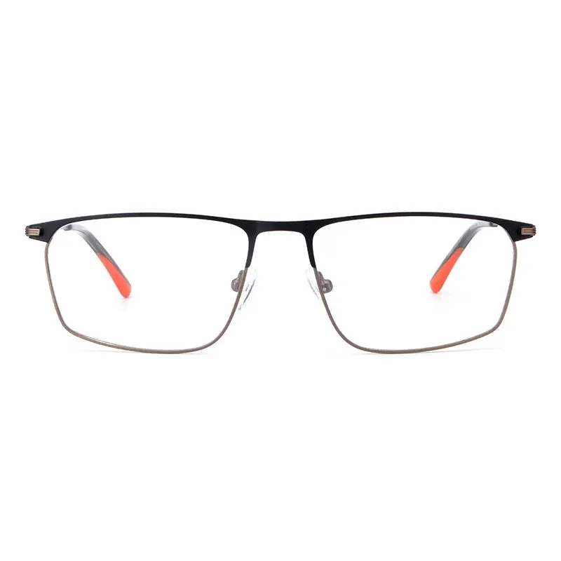 Vicky Men's Full Rim Square Stainless Steel Photochromic Reading Glasses 2065