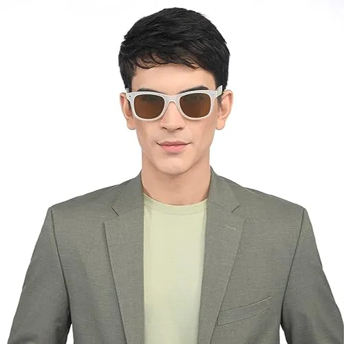 Vincent Chase By Lenskart | White Green Brown Full Rim Square | Branded Latest and Stylish Sunglasses | Polarized and 100% UV Protected | Men & Women | Large | VC S5147/P