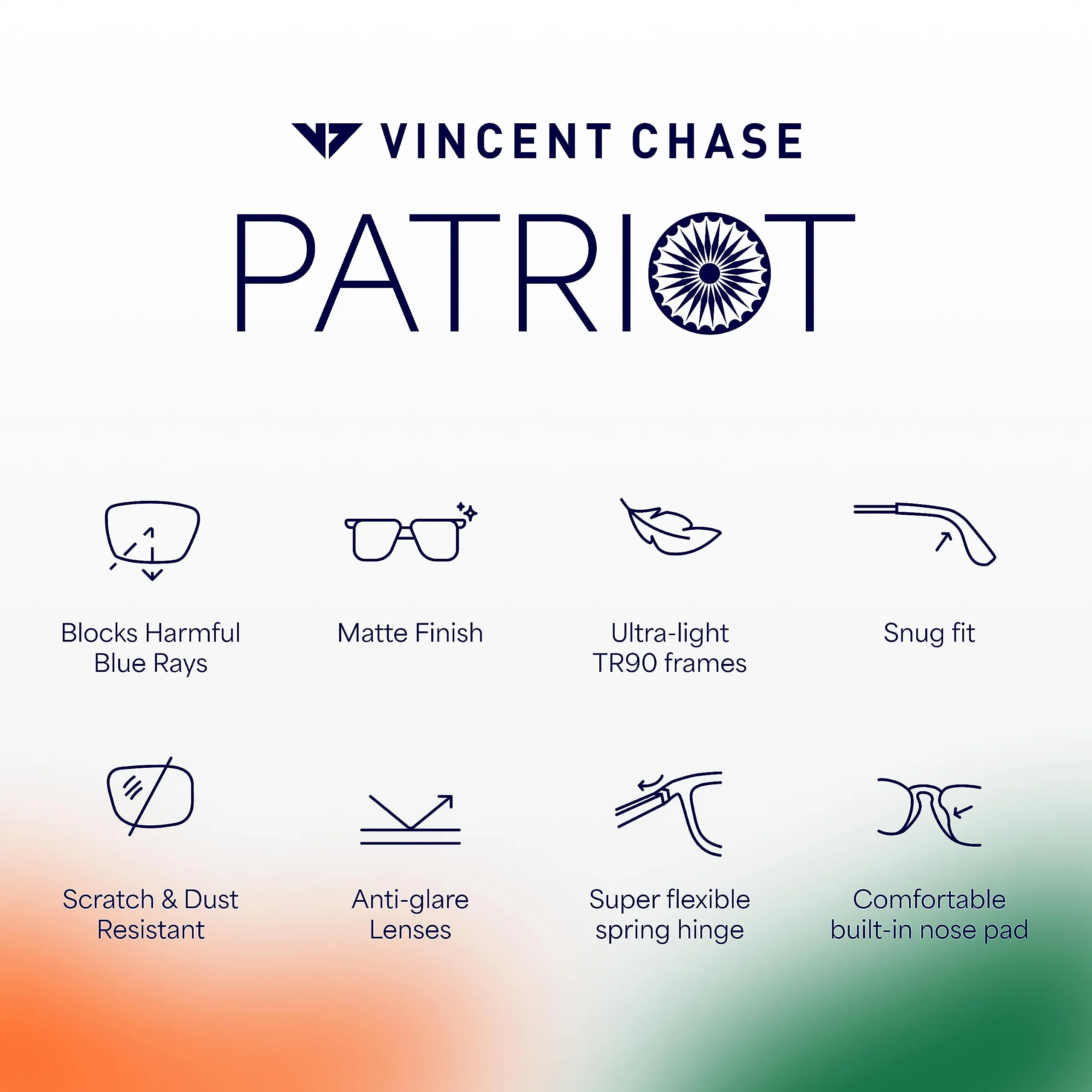 Vincent Chase By Lenskart | White Orange Green Full Rim Square | Branded Latest and Stylish Sunglasses | Polarized and 100% UV Protected | Men & Women | Large | VC S5147/P