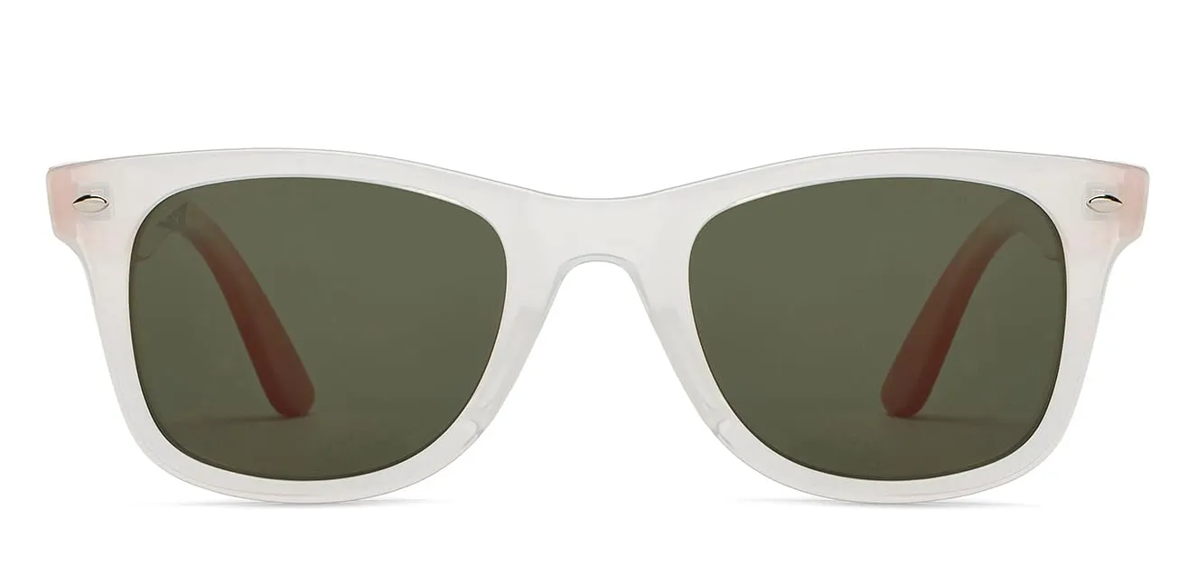 Vincent Chase By Lenskart | White Orange Green Full Rim Square | Branded Latest and Stylish Sunglasses | Polarized and 100% UV Protected | Men & Women | Large | VC S5147/P