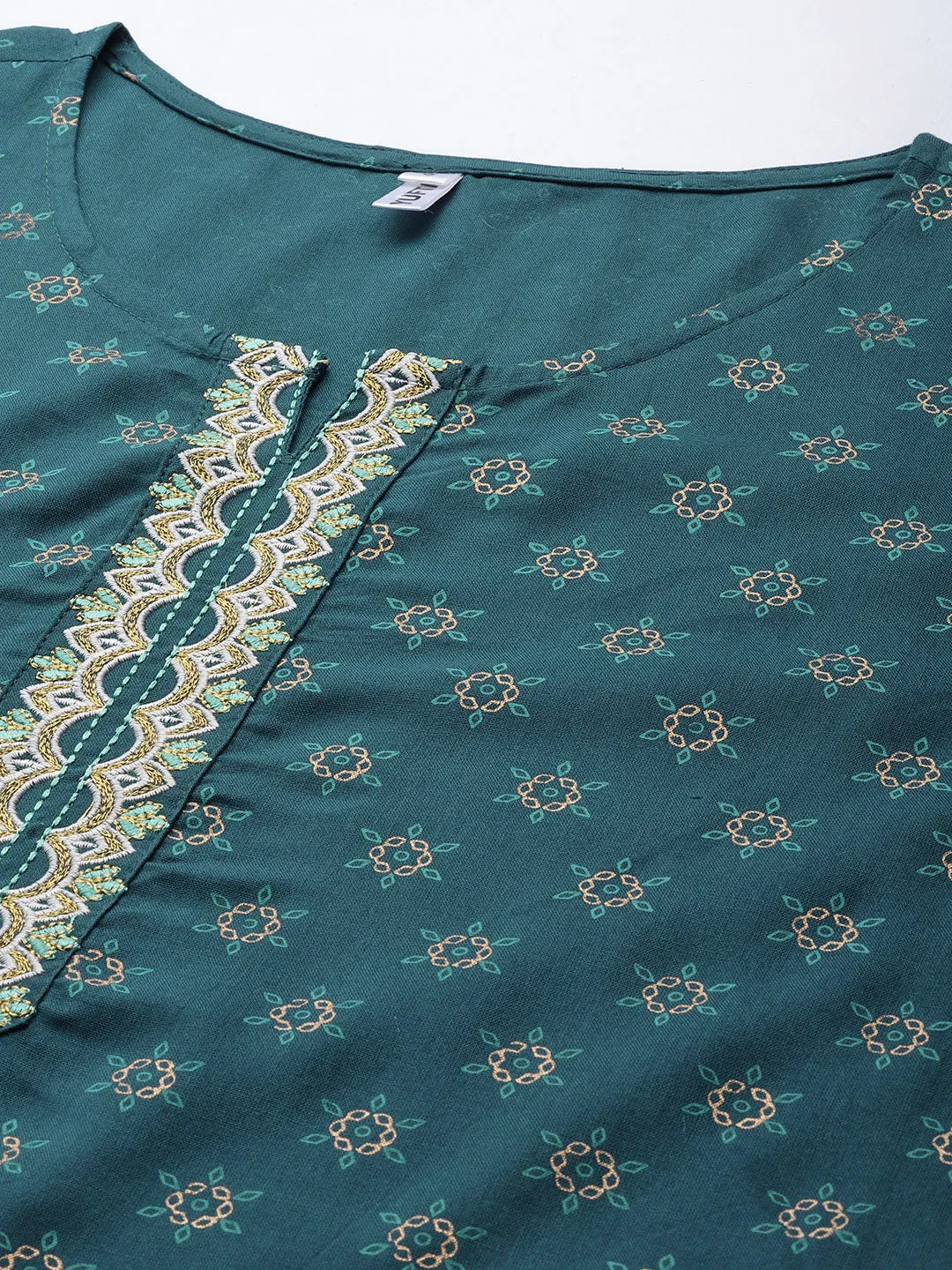 Women Teal Green Rayon Kurta