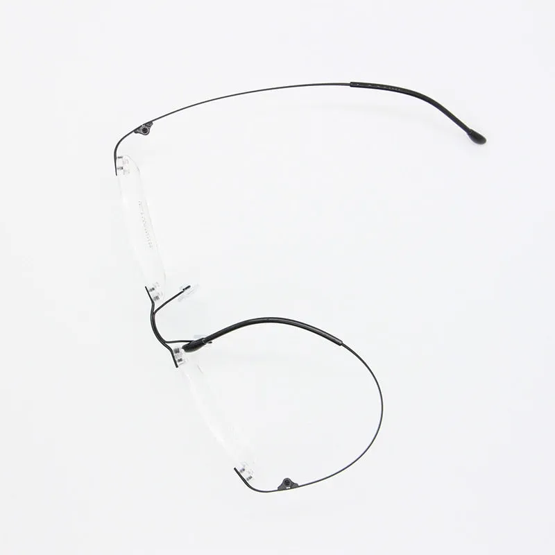 Women's Rimless Titanium Frame Eyeglasses Customizable Lenses 9011