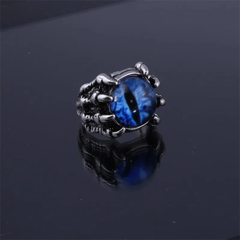 Wu's 2022 New Retro Jewelry Rings Gothic Rings Unisex Punk Skull Rock Hip Hop Adjustable Gift Jewelry Evil Eye/Dragon Claw