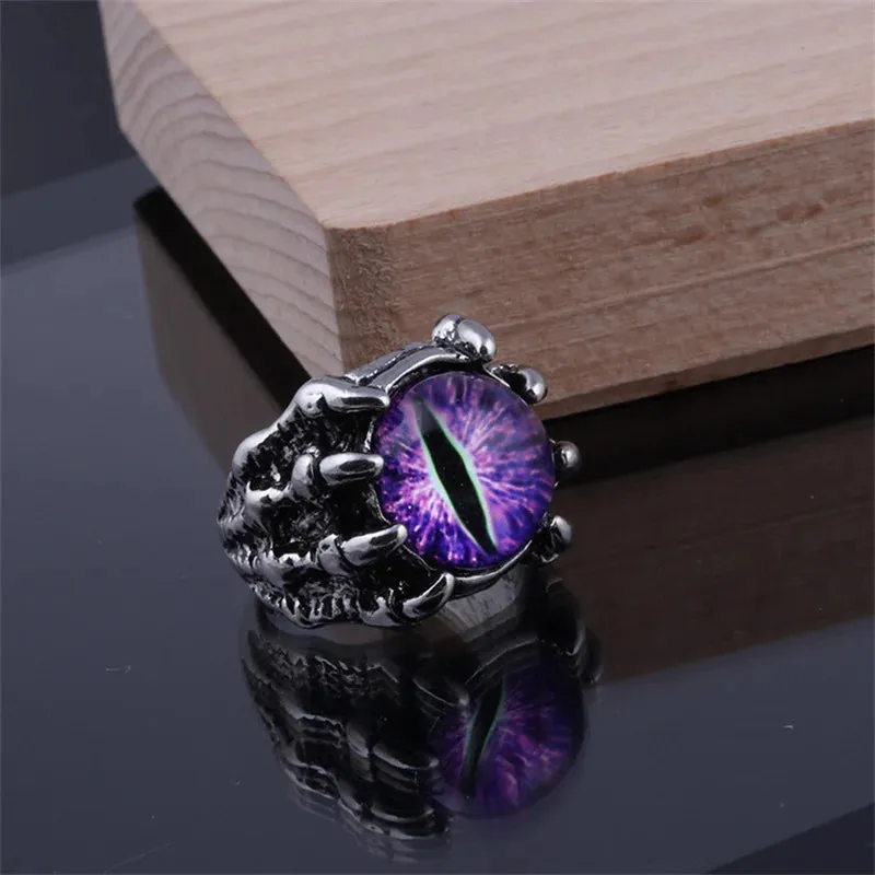 Wu's 2022 New Retro Jewelry Rings Gothic Rings Unisex Punk Skull Rock Hip Hop Adjustable Gift Jewelry Evil Eye/Dragon Claw