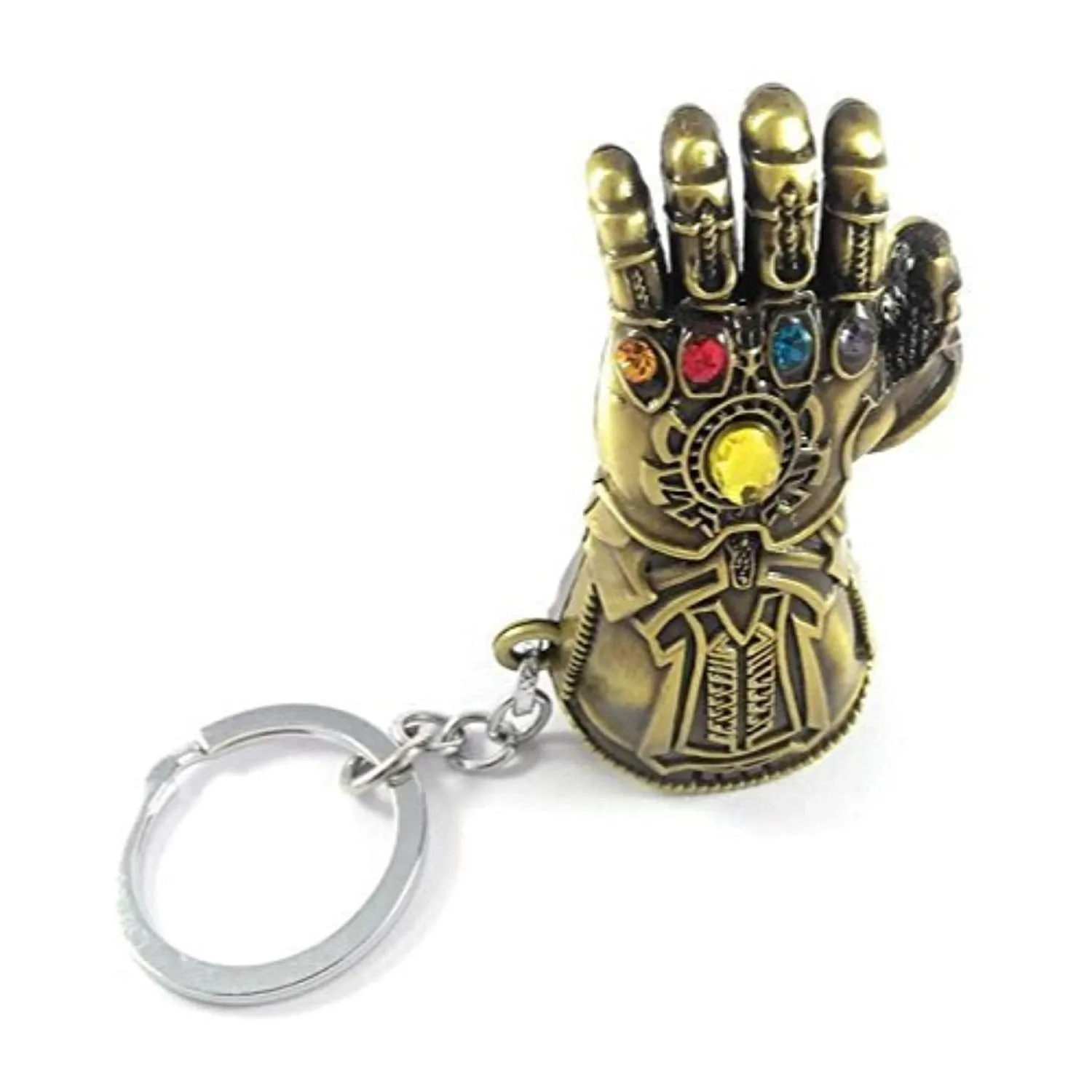 Yellow Chimes Marvel Avengers Infinity War -3 New Series Thanos Hand Gauntlet Power 6 Stone Key Chain For Boys And Girls