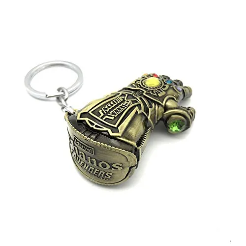 Yellow Chimes Marvel Avengers Infinity War -3 New Series Thanos Hand Gauntlet Power 6 Stone Key Chain For Boys And Girls