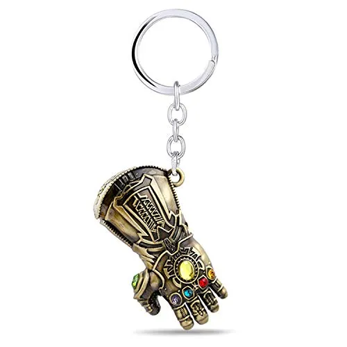 Yellow Chimes Marvel Avengers Infinity War -3 New Series Thanos Hand Gauntlet Power 6 Stone Key Chain For Boys And Girls