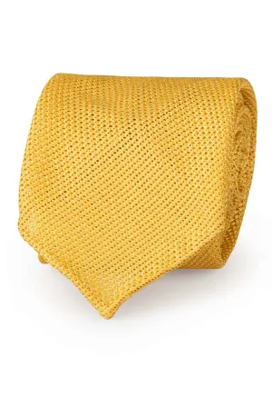 YELLOW GARZA FINA GRENADINE SILK HAND MADE TIE UNLINED- FUMAGALLI 1891