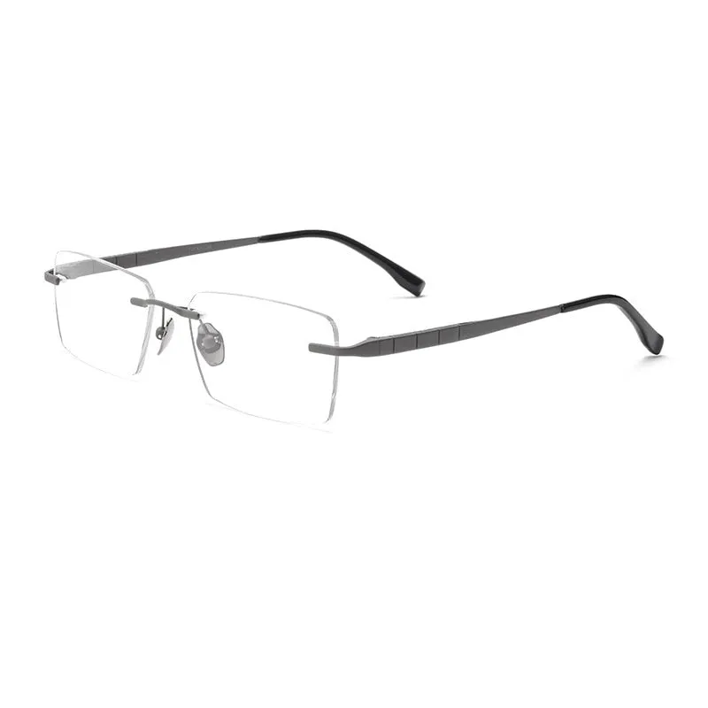 Yimaruili Men's Rimless Square Titanium F91092t