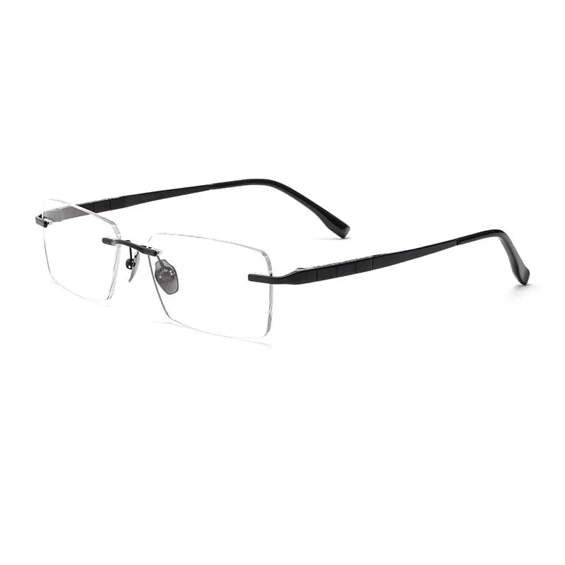 Yimaruili Men's Rimless Square Titanium F91092t