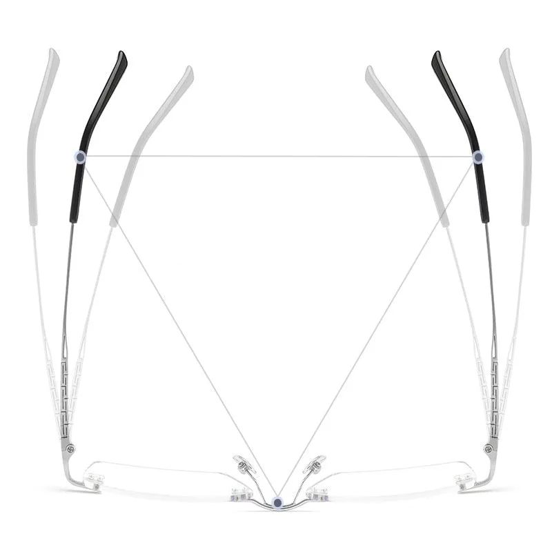 Yimaruili Men's Rimless Square Titanium F91092t