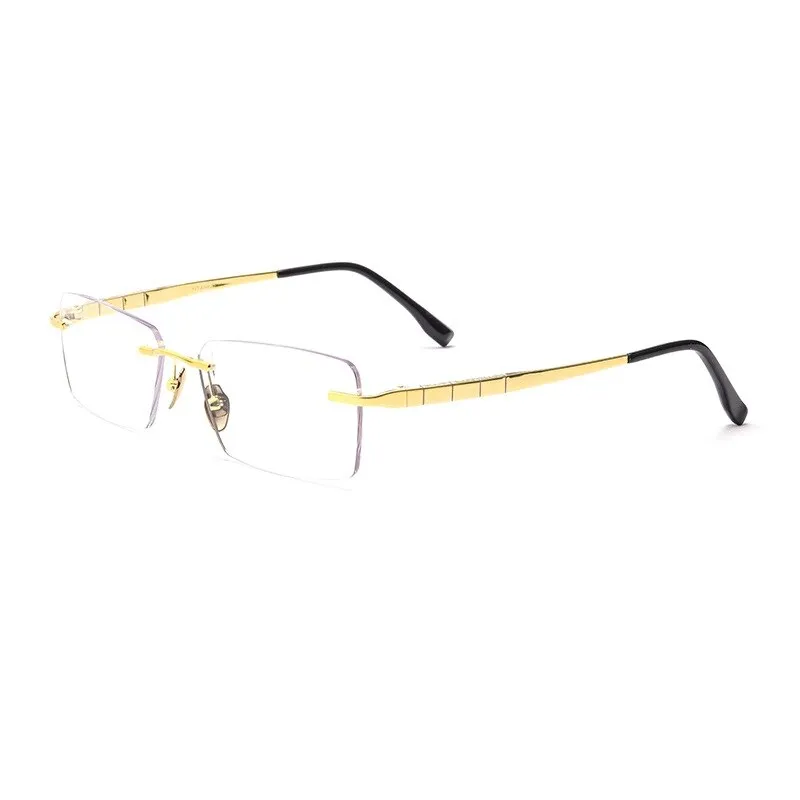 Yimaruili Men's Rimless Square Titanium F91092t