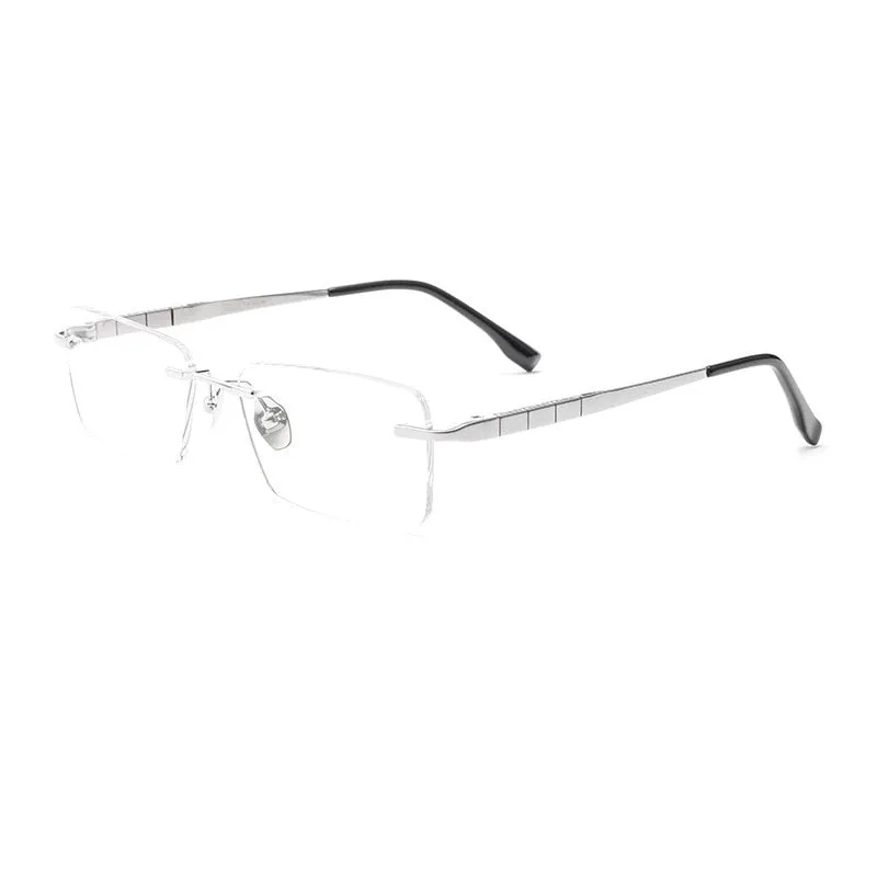 Yimaruili Men's Rimless Square Titanium F91092t