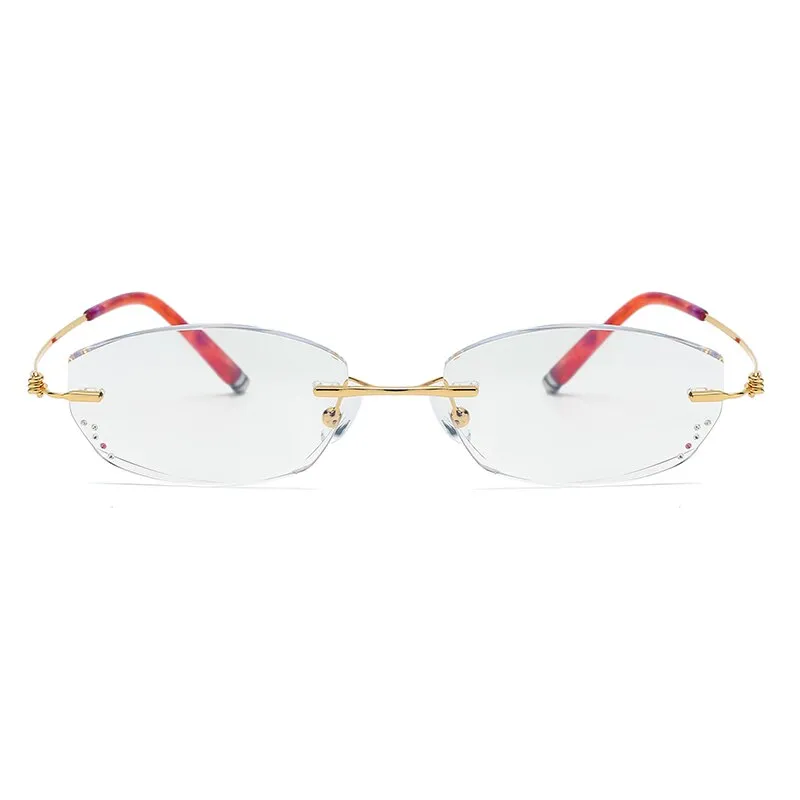 Zirosat Square 8587 Women's Rimless Titanium Reading Glasses