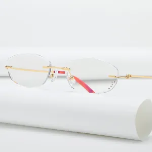 Zirosat Square 8587 Women's Rimless Titanium Reading Glasses