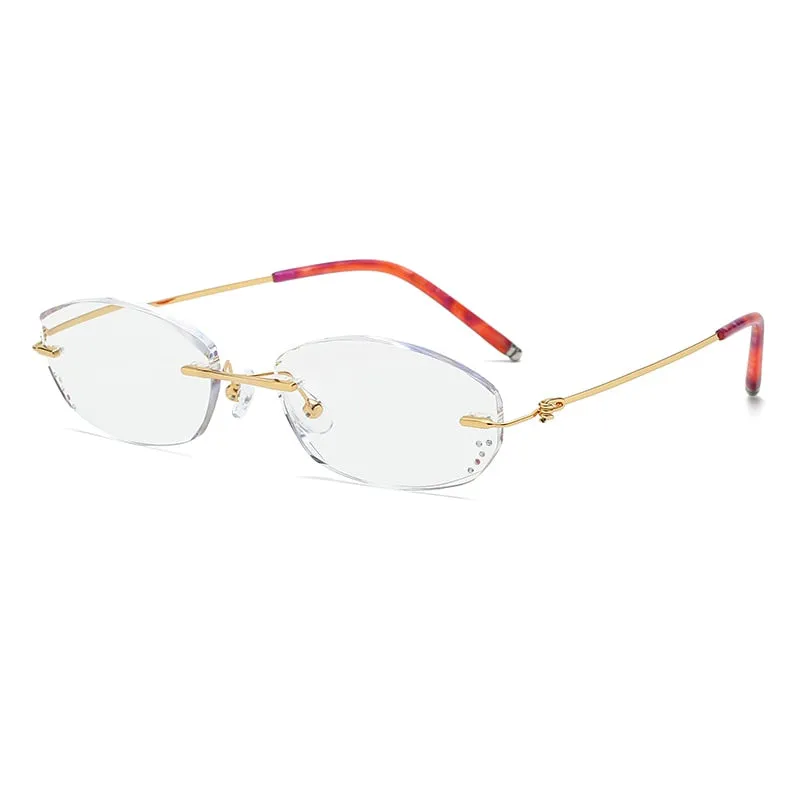 Zirosat Square 8587 Women's Rimless Titanium Reading Glasses